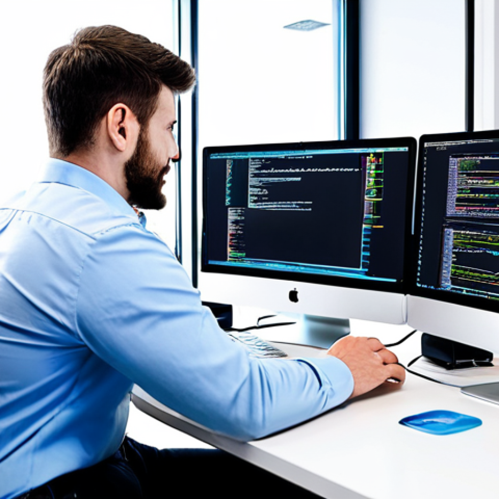 JAMstack 아키텍처와 API 게이트웨이 활용 방안 - Modern Office Scene**

"A professional software developer, fully clothed in business casual attire, ...