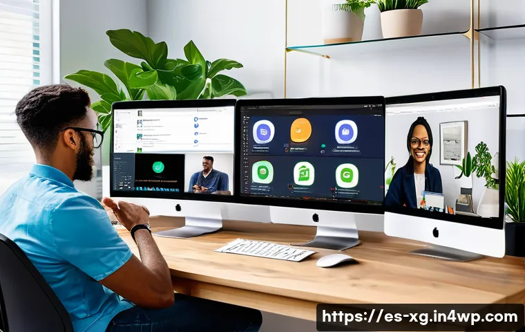 JAMstack 아키텍처에서의 코드 리뷰 및 품질 보증 - A modern remote software development team collaborating via multiple communication platforms like Sl...