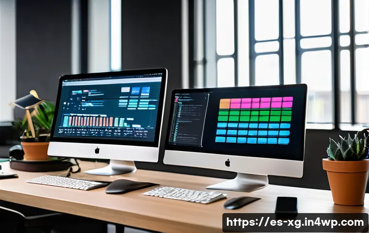 JAMstack 아키텍처에서의 정적 사이트 생성기 비교 - A modern workspace scene illustrating a developer comparing static site generators for JAMstack: mul...