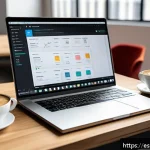 JAMstack으로 고성능 웹사이트 구축하기 - A modern web developer workspace showcasing a laptop displaying a JAMstack architecture diagram with...